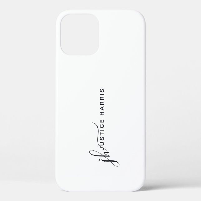 Guión elegante Monograma moderno Funda Minimalista (Reverso )