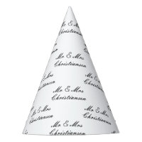 Guión elegante Sr. y gorras de conos de boda de la