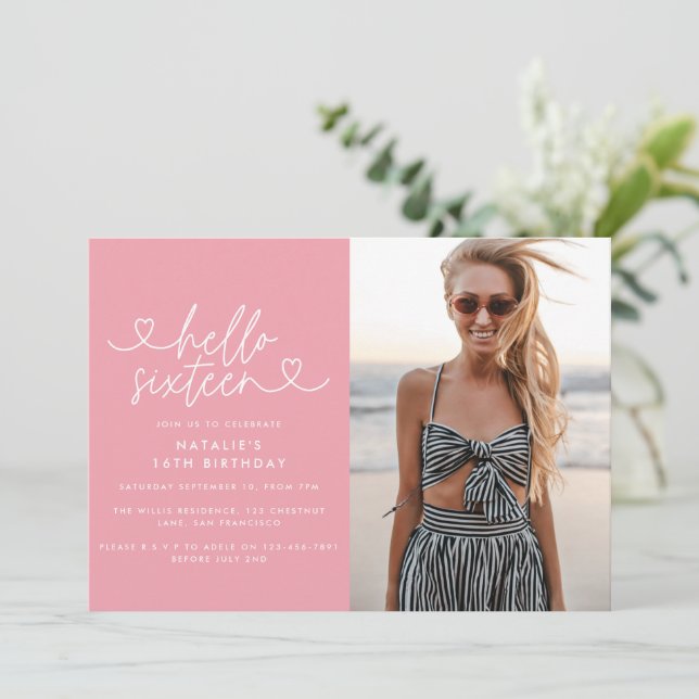 Guión elegante y sencillo de 16 años moderno (Anverso de pie)