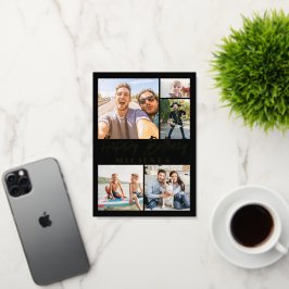 Guión Feliz Cumpleaños Moderno Negro 5 Collage de 