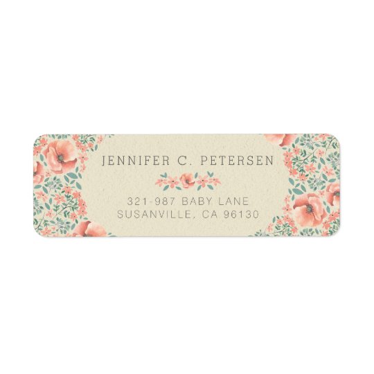 Guión floral del vintage de la ETIQUETA el | del