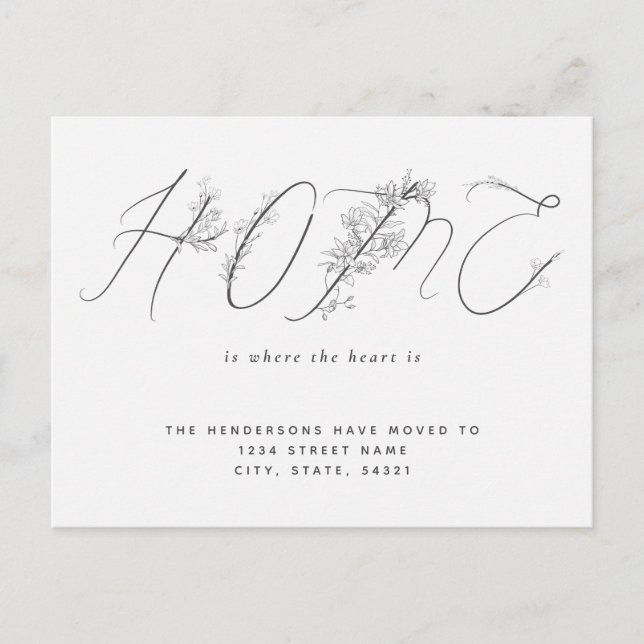 Guión floral simple Nueva Invitación de movimiento (Anverso)