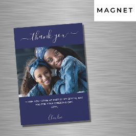 Guión fotográfico azul marino gracias imán