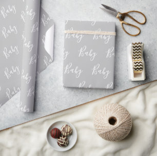 Guión gris del bebé Elegante Papel para envolver a