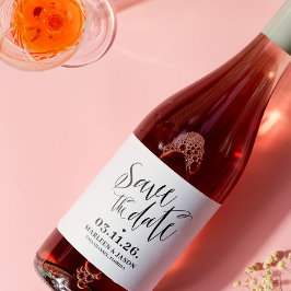 Guión Guardar la fecha Etiqueta de vino esparcido