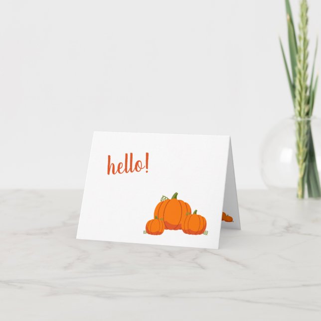 Guión 'hola' Tarjetas de notas de calabaza de otoñ (Anverso)