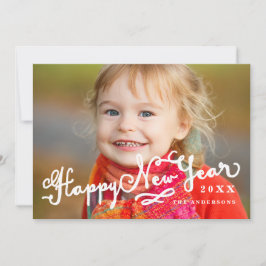 Guión inclinado | Tarjeta fotográfica Feliz Año Nu