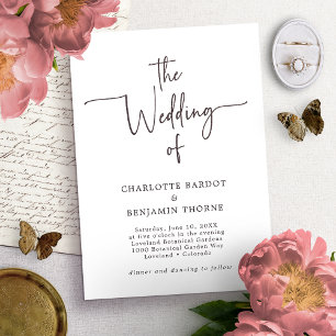 Guión Invitación a la boda blanca y negra