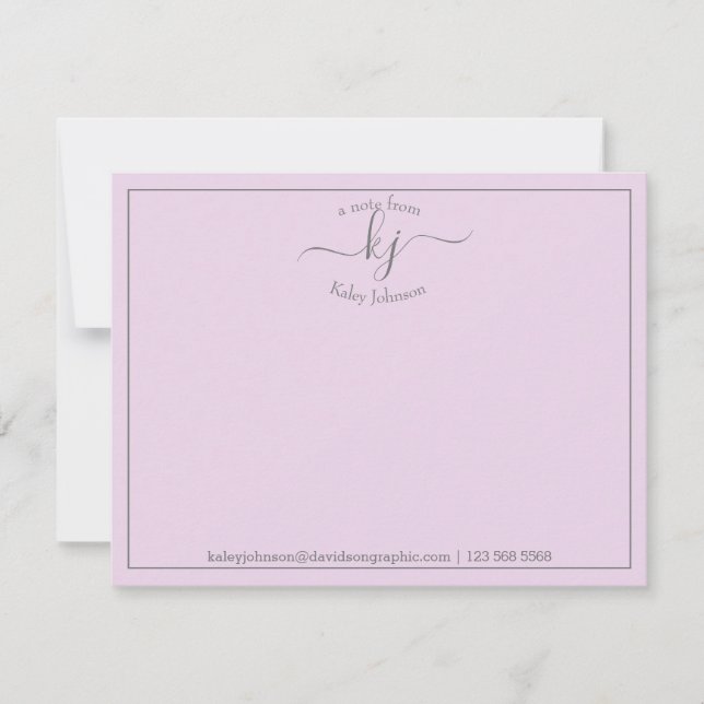 Guión Lilac Simple Del Escritorio De La Tarjeta De (Anverso)