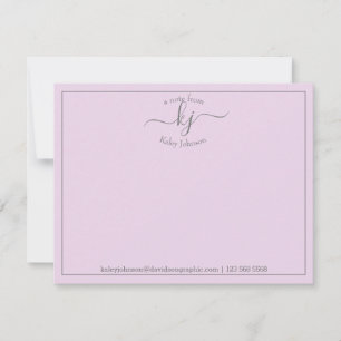 Guión Lilac Simple Del Escritorio De La Tarjeta De