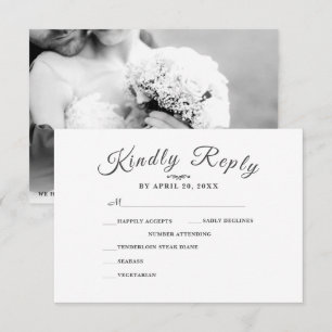 Guión M simple y elegante Tarjeta RSVP de boda m