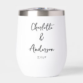 Guión manuscrito Boda personalizada blanca y capri