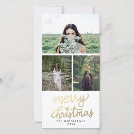 Guión manuscrito moderno dorado para navidad