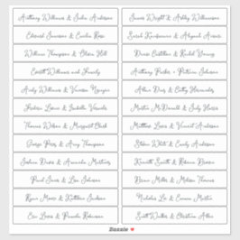 Guión manuscrito Nombres de invitados Etiquetas bl