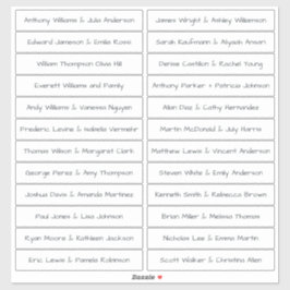 Guión manuscrito Nombres de invitados Etiquetas bl