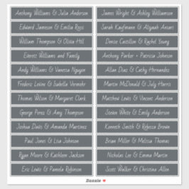 Guión manuscrito Nombres de invitados Etiquetas Of