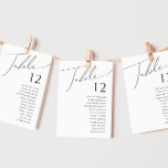 Guión Minimalista caprichoso | Gráfico de números<br><div class="desc">Este guión minimalista caprichoso | el gráfico de números de tabla es perfecto para su sencillo y clásico boda boho moderno minimalista en blanco y negro. El diseño presenta una caligrafía escrita a mano, elegante, delicada y romántica, con una tipografía chic y formal. El aspecto irá bien con cualquier estación...</div>