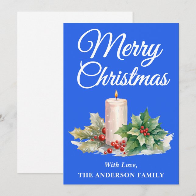 Guión minimalista Feliz Navidad Azul (Anverso / Reverso)