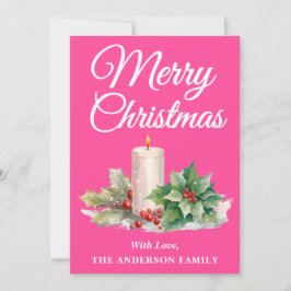 Guión minimalista Feliz Navidad Rosa caliente