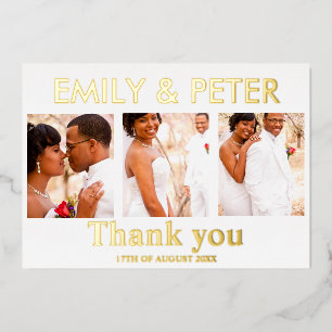 Guión mínimo 4 boda de fotos tarjeta de agradecimi