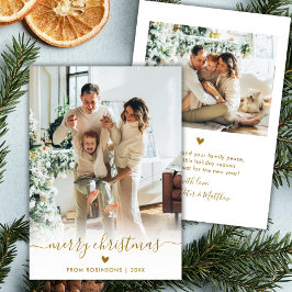 Guión mínimo de oro moderno 2 foto Feliz Navidad