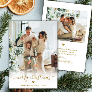 Guión mínimo de oro moderno 2 foto Feliz Navidad