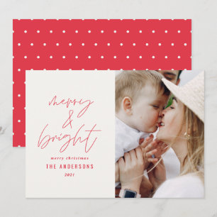 Guión moderno 1 foto alegre y Navidades brillantes