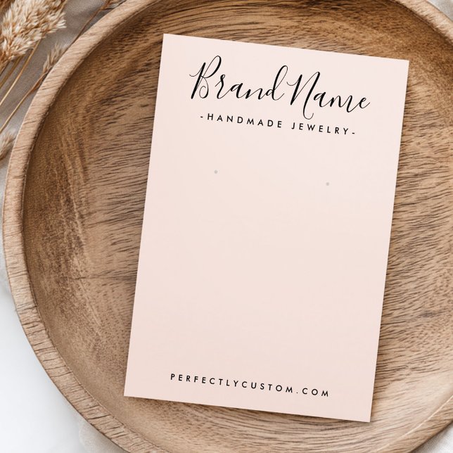 Guión moderno añadir logotipo tarjeta de visualiza (Modern script add logo pink earring display card)