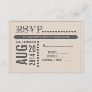Guión moderno Beige y Boda Gris RSVP
