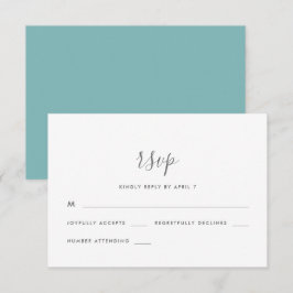 Guión moderno Boda Rsvp en azul