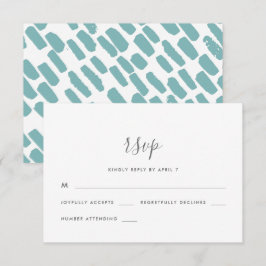 Guión moderno Boda Rsvp en azul