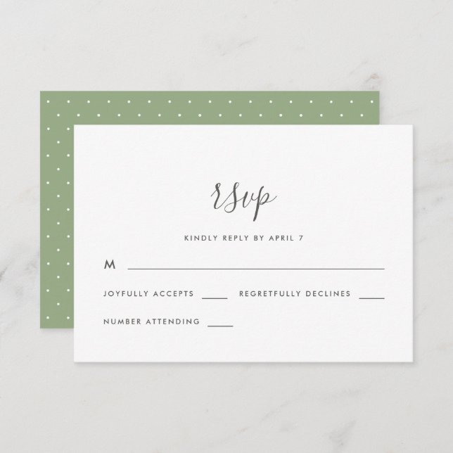 Guión moderno con puntos Wedding Rsvp (Anverso / Reverso)