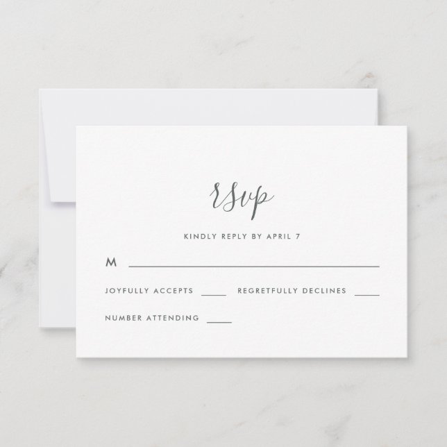 Guión moderno con puntos Wedding Rsvp (Anverso)