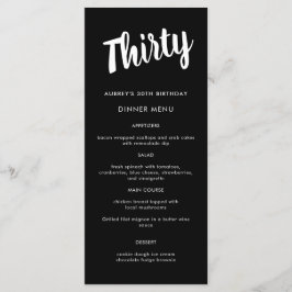 Guión moderno Cualquier año Menú Fiesta de cumplea