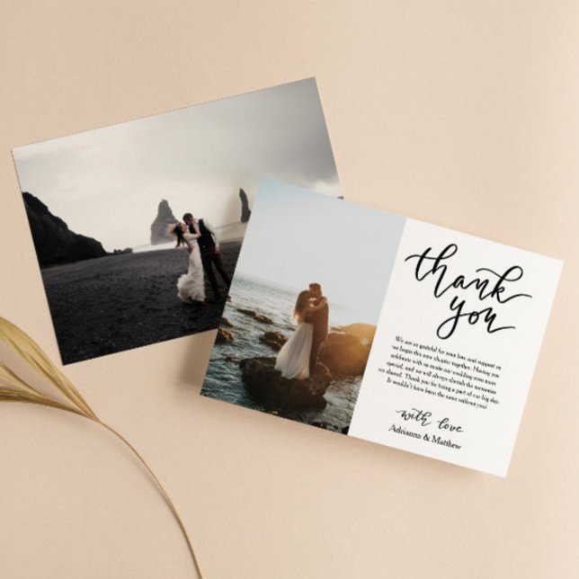 Guión moderno de agradecimiento para foto de boda (Subido por el creador)