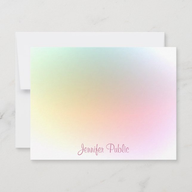 Guión moderno de caligrafía de plantilla colorida  (Anverso)