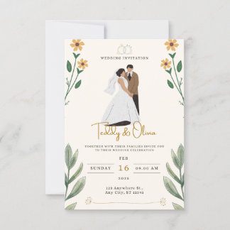 Guión moderno e invitación a la boda fotográfica