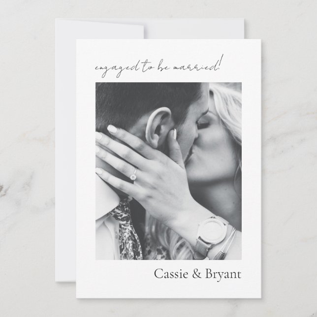 Guion moderno elegante anuncio de boda y compromis (Anverso)