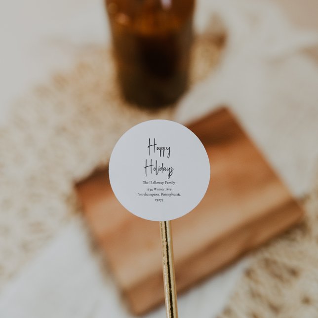 Guión moderno Felices vacaciones Sellos para sobre (Subido por el creador)