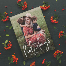 Guión moderno Felices vacaciones Sencilla Foto Mag