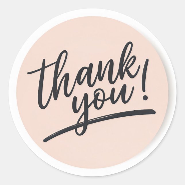 Guión moderno "Gracias" Pegatina redondo - Elegant (Anverso)
