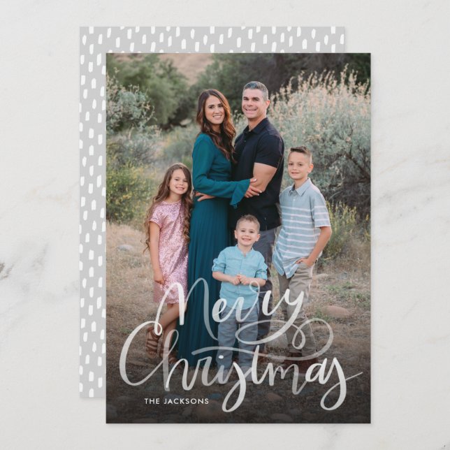 Guión moderno Mano Letter Feliz Navidad (Anverso / Reverso)