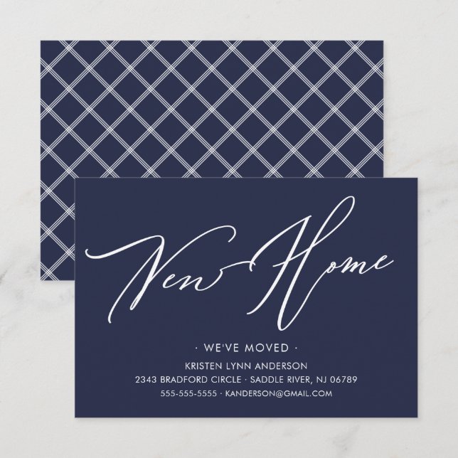 Guión moderno Nueva Invitación de movimiento de ca (Anverso / Reverso)