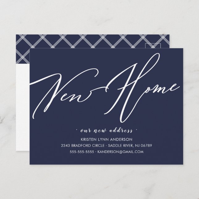 Guión moderno Nueva Invitación de movimiento de ca (Anverso / Reverso)