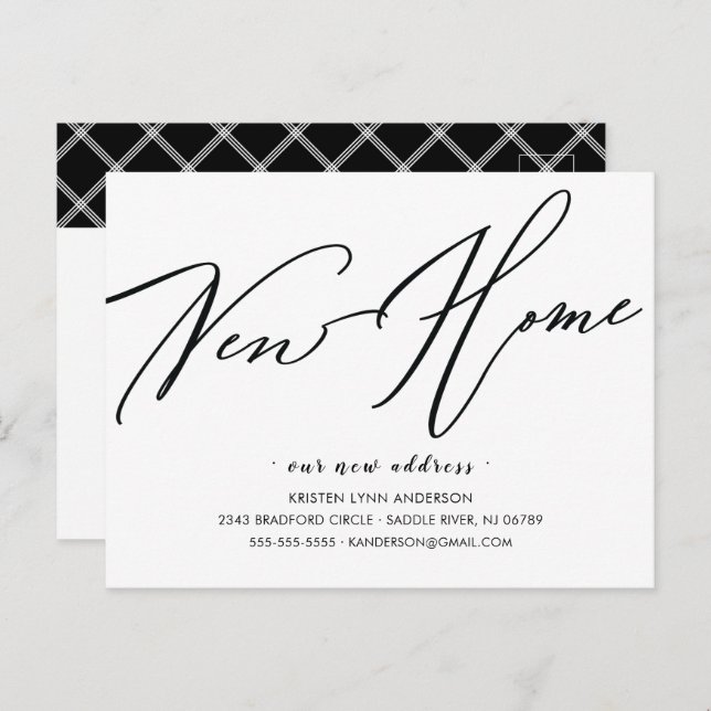 Guión moderno Nueva Invitación de mudanza del hoga (Anverso / Reverso)