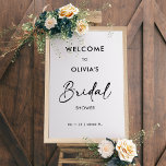 Guión moderno | Poster de señal de bienvenida de d<br><div class="desc">Minimalista signo de bienvenida elegante para su ducha de novia,  contraste de color blanco y negro moderno.</div>
