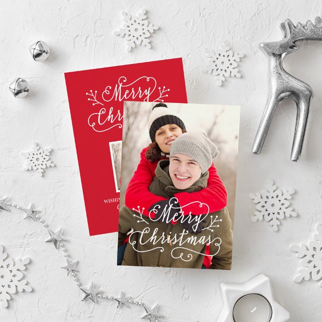 Guión moderno Rojo Feliz Navidad Foto (Subido por el creador)