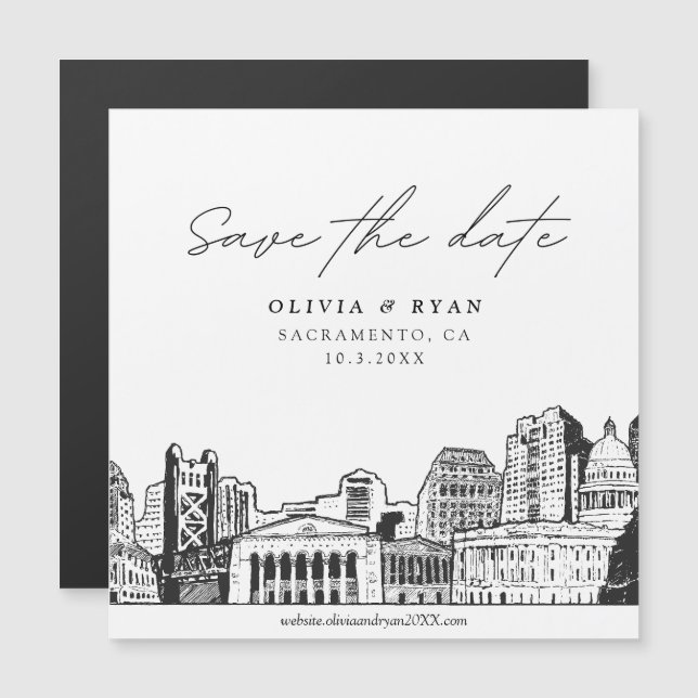 Guión moderno Sacramento Guardar el imán de fecha (Anverso/Reverso)