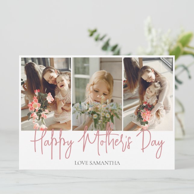 Guión moderno simple 3 Foto | Feliz Día de la Madr (Anverso de pie)