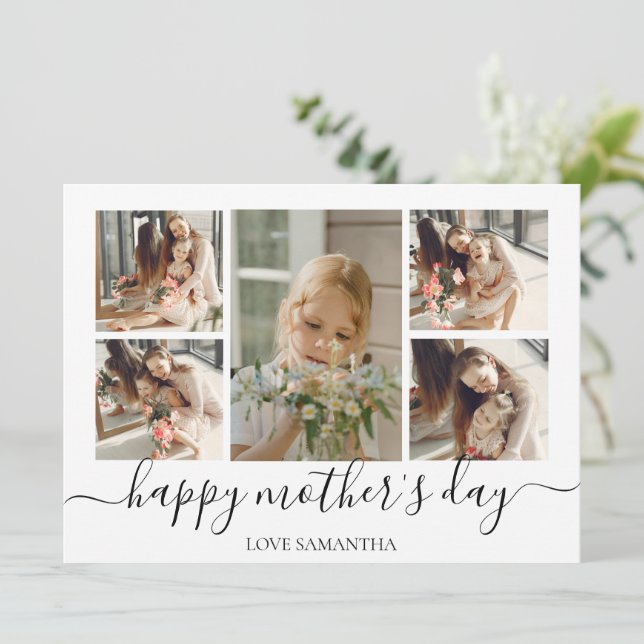 Guión moderno simple 5 Foto | Feliz Día de la Madr (Anverso de pie)